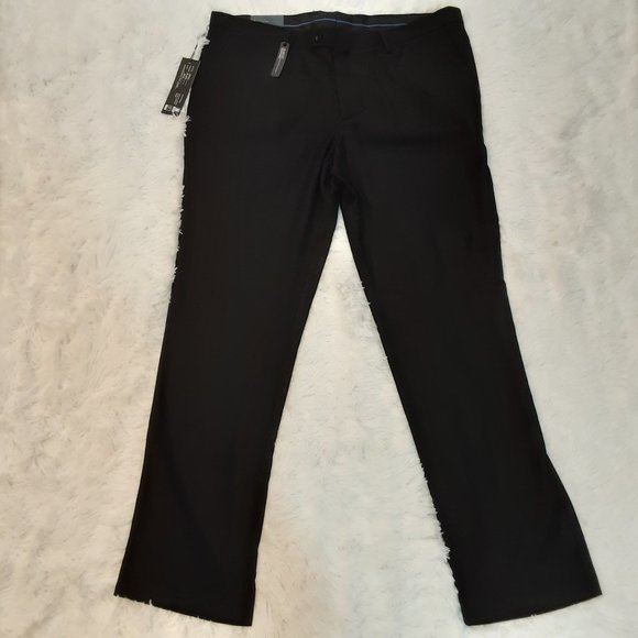 Alberto Cardinali Slim Fit Dress Pants-Black - Picture 1 of 5
